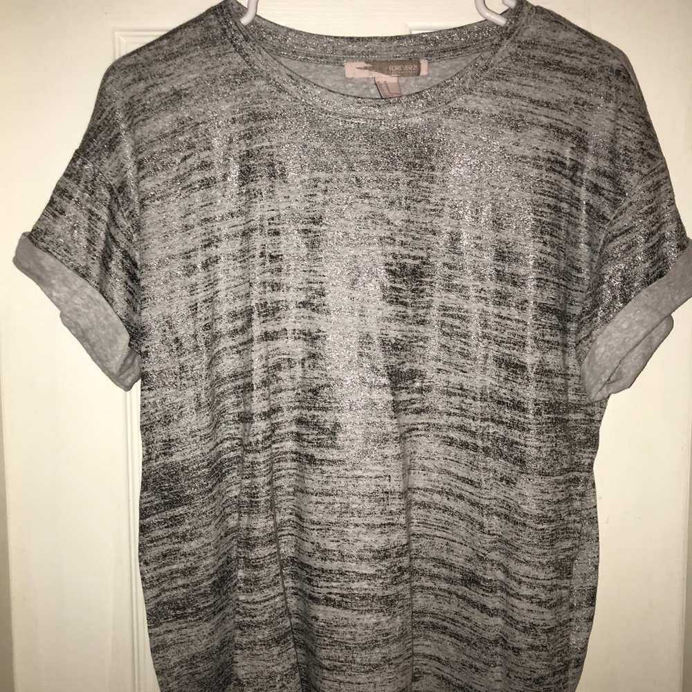 Silver and grey top